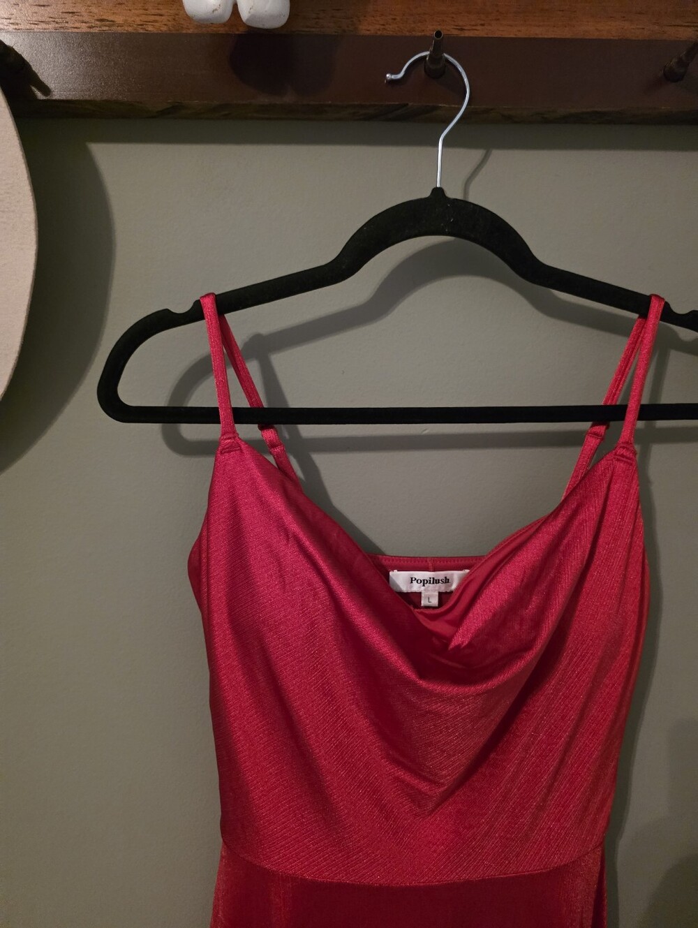 Popilush New Red Satin Shapewear Dress Size L - Picture 2 of 10